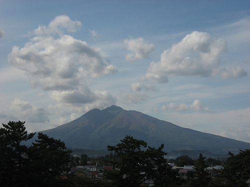A mountain overlooking Hirosaki