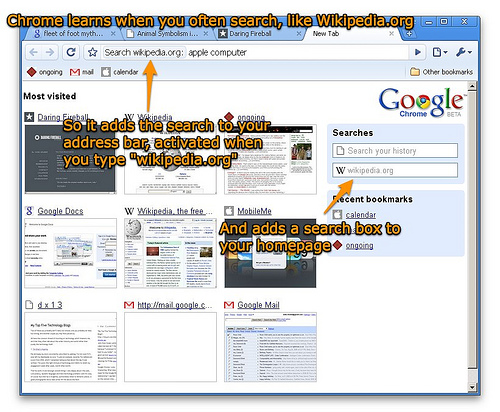 Chrome learns your searches